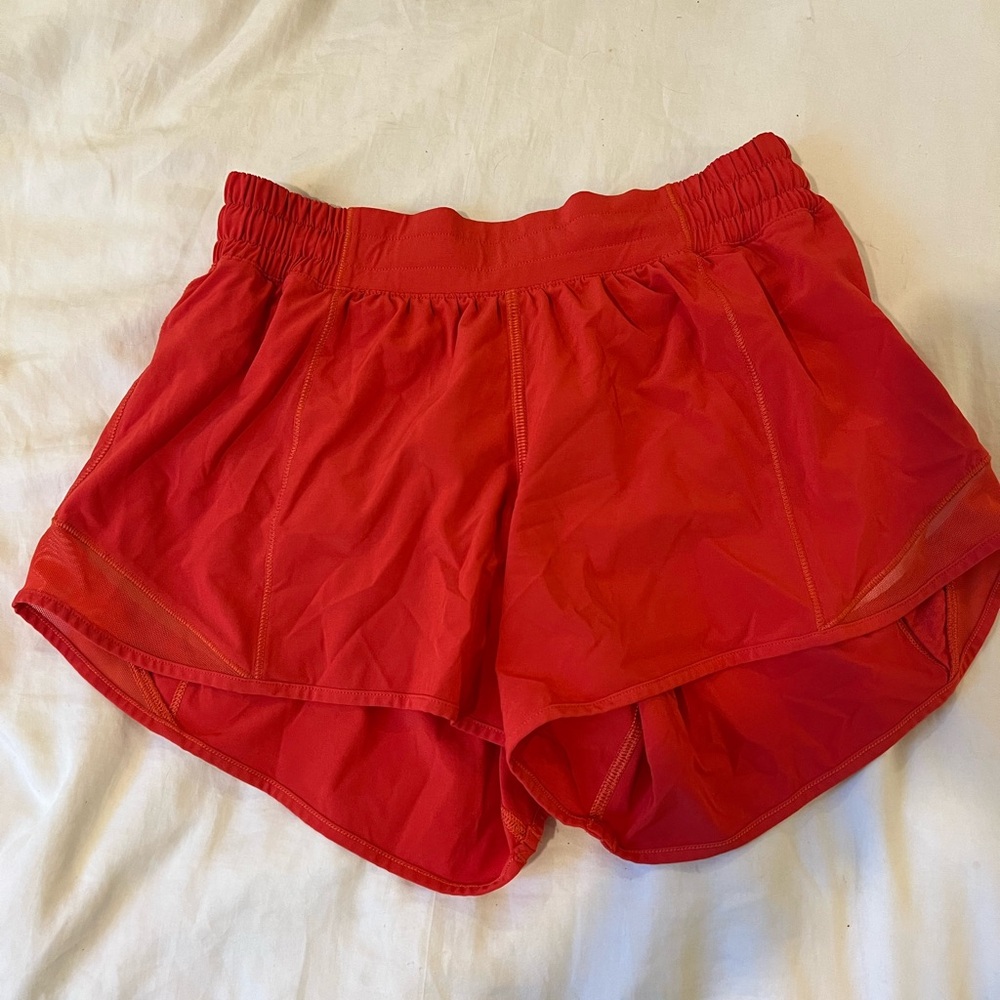Lululemon shorts, red, size 6 tall. Gently used.